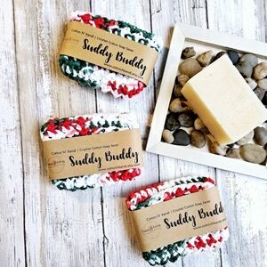 3 Suddy Buddy Soap Savers- Cotton N' Kandi, Handmade Crochet